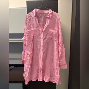 Never Worn Pink Button-Up Swim Suit Cover Up